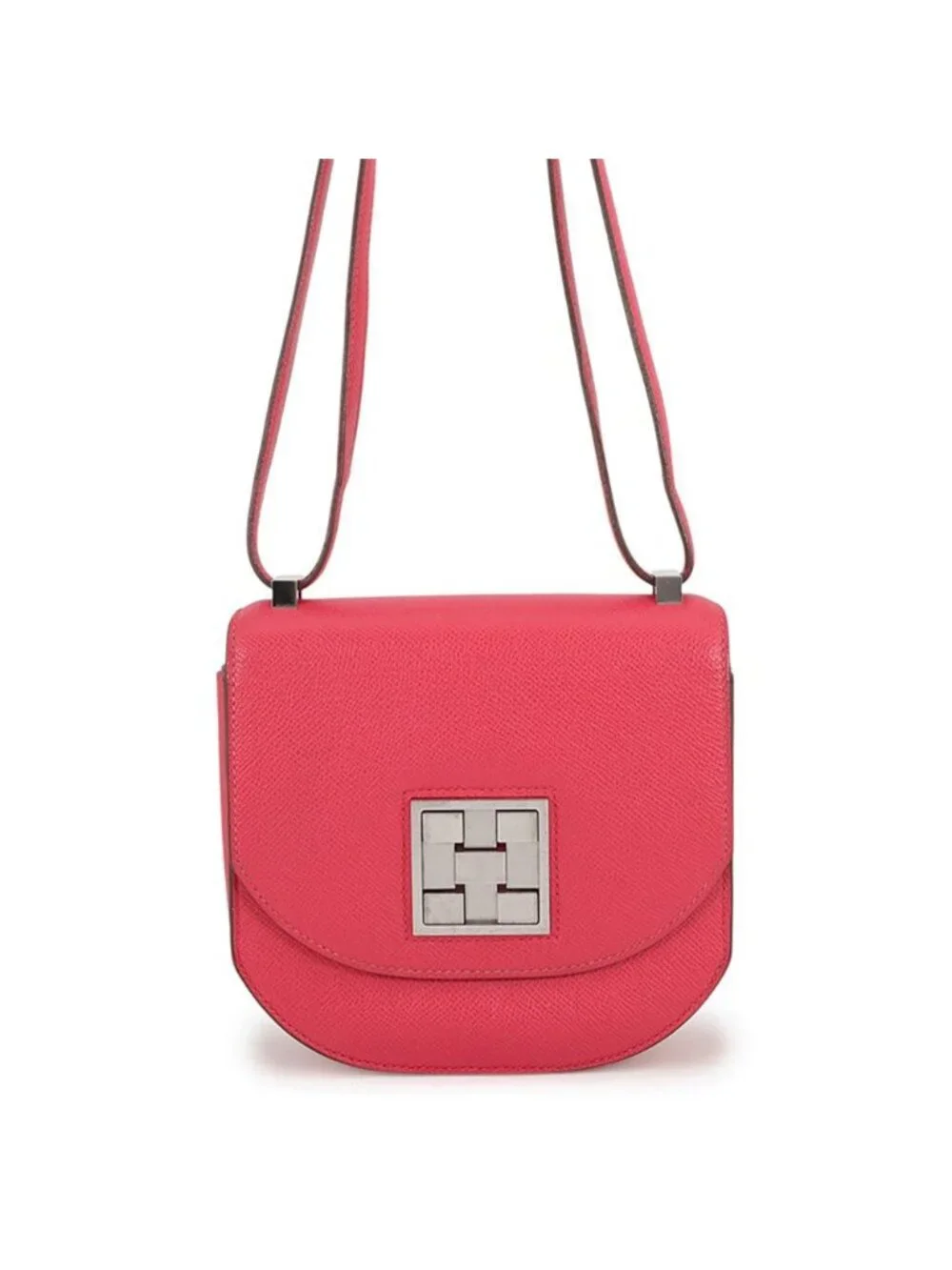 Hermes Shoulder Bag Mosaic Van Quatre Rose Silver Epsom
